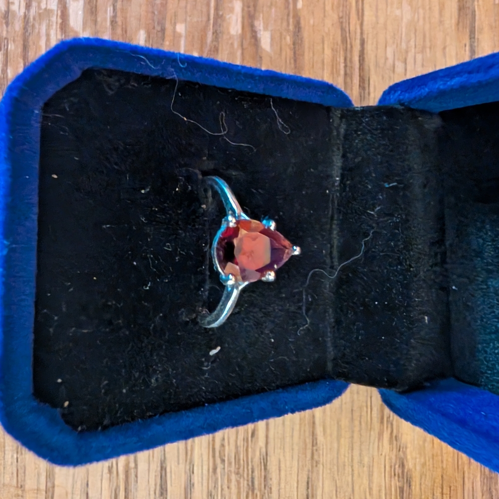 Radiant Red And Silver Statement Ring - image 3